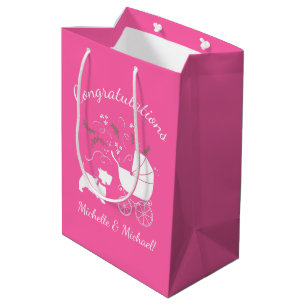Scotty Dog Baby Shower Scottish Terrier Pink Medium Gift Bag