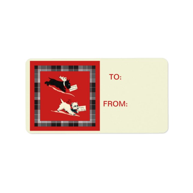 Scotty Dog Scottish Terrier Black and White Tag (Front)