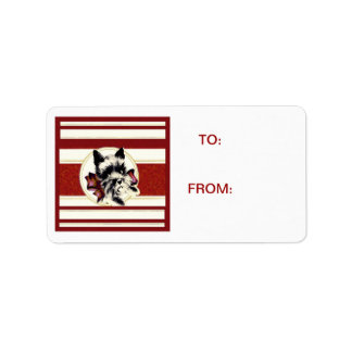 Scotty Dog Scottish Terrier red stripes Tag