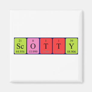 Scotty periodic table name magnet