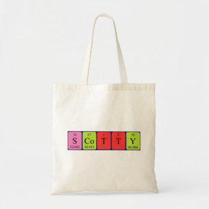Scotty periodic table name tote bag