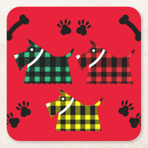 Scotty Terrier Dogs Cute Funny Terriers Breeds Thr Square Paper Coaster