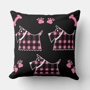 Scotty Terrier Dogs Cute Funny Terriers Breeds Thr Throw Pillow