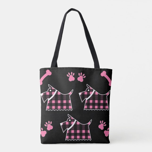 Scotty Terrier Dogs Cute Funny Terriers Breeds Thr Tote Bag (Back)