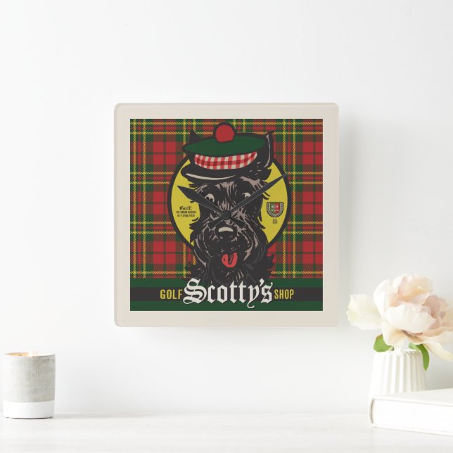 Scotty's Golf Shop Square Wall Clock (Home)