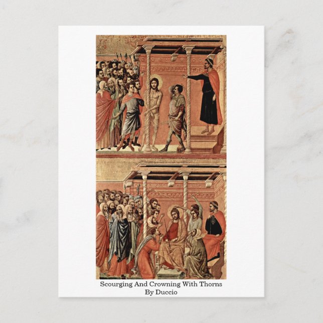Scourging And Crowning With Thorns By Duccio Postcard (Front)