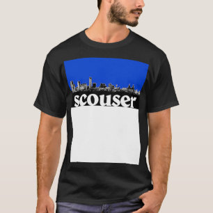 Scouser Liverpool Blue Skyline Design T-Shirt