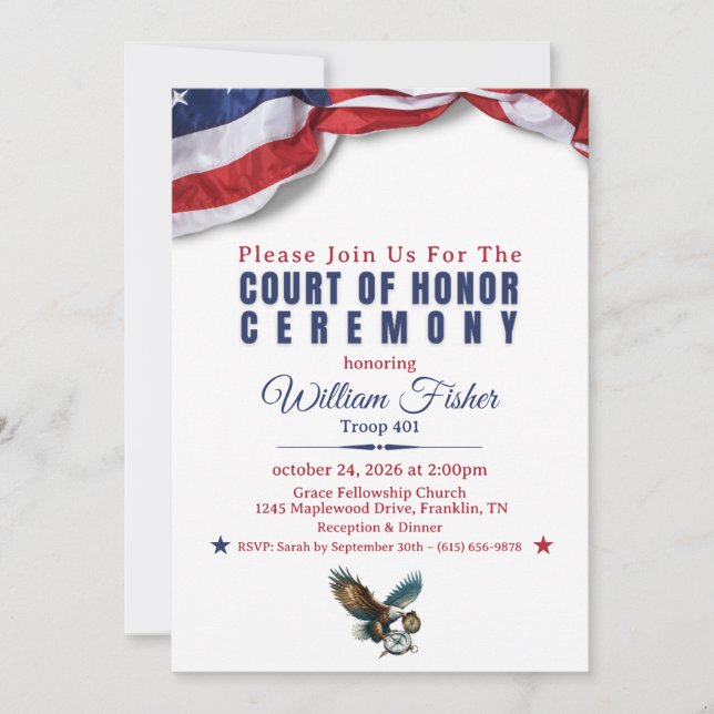 Scout Achievement Ceremony Invitation (Front)