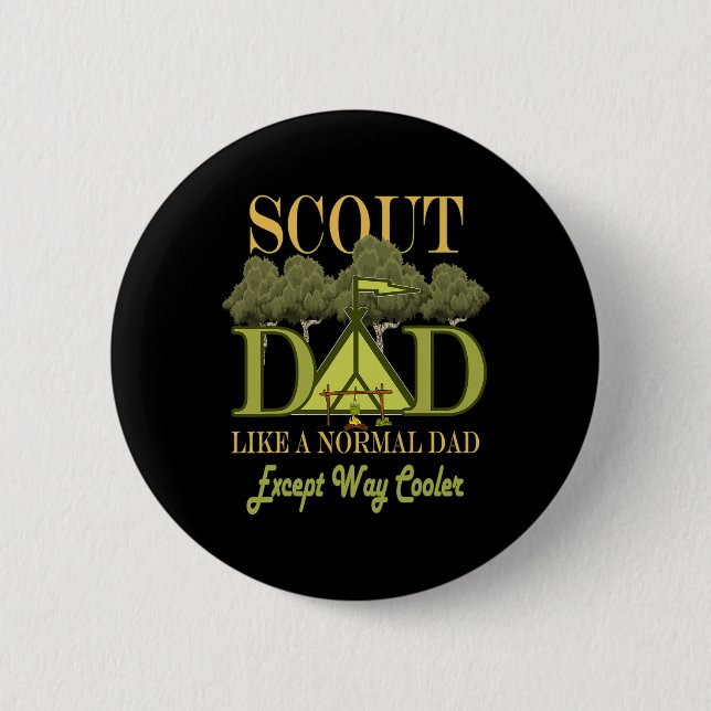 Scout Dad Leader Camping Scouting For Men Fathers  2 Inch Round Button (Front)
