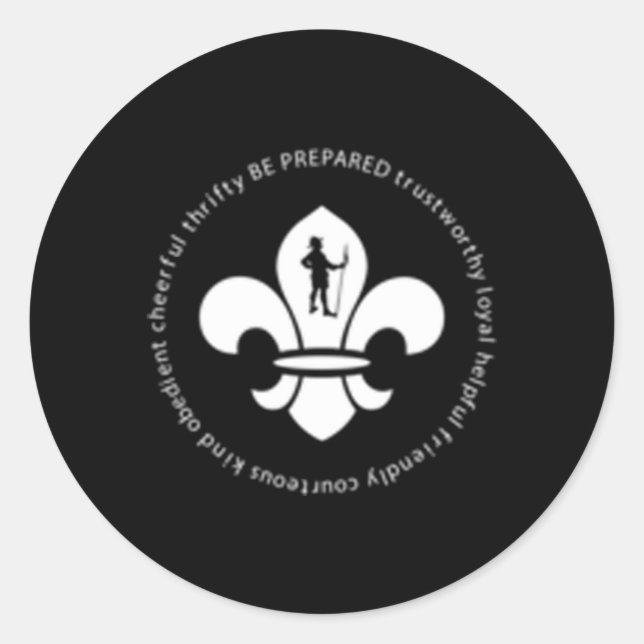 Scout Laws Emblem For Scouts For And Classic Round Sticker (Front)