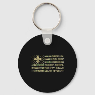 Scout Leader Funny Scout Camping Camo Us America F Keychain