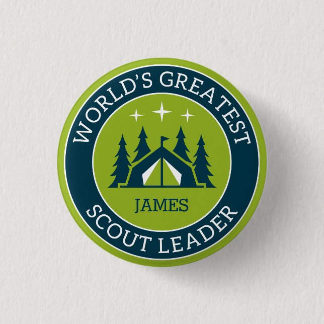 Scout Leader Personalised 1 Inch Round Button (Front)