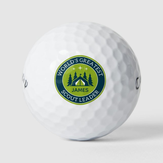 Scout Leader Personalised Golf Balls (Front)