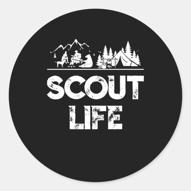 Scout Life Scouting Lovers Gifts Hiking Happy Camp Classic Round Sticker (Front)