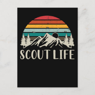 Scout Nature Forest Mountain Camper Adventure Postcard