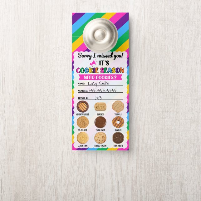 Scout Striped Cookies Door Hanger (On Knob)