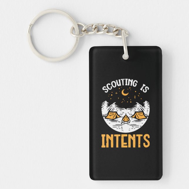 Scouting Is Intents Camping Funny Camper Boys Keychain (Front)