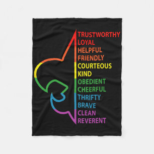 Scouting Law Scouting Camping Rainbow Colourful  Fleece Blanket