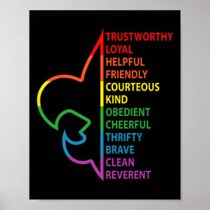 Scouting Law Scouting Camping Rainbow Colourful  Poster
