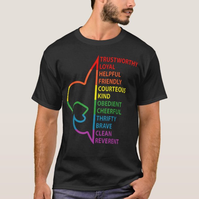 Scouting Law Scouting Camping Rainbow T-Shirt (Front)