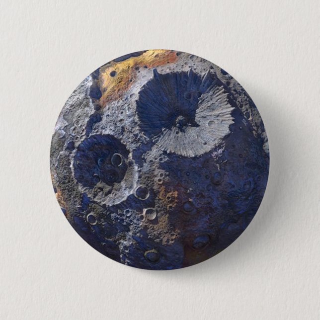Scouting Mission to Asteroid 16 Psyche 2 Inch Round Button (Front)