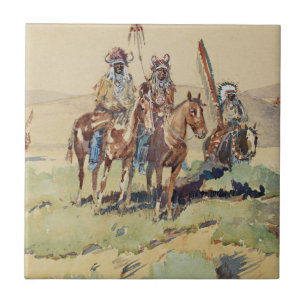Scouting Party Western Art by Edward Borein Tile