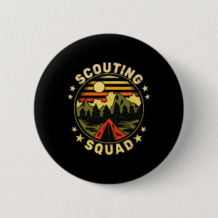 Scouting Squad Vintage Scouts Camping Boy Hiking S 2 Inch Round Button