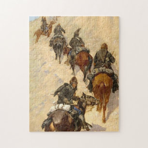 Scouts Climbing A Mountain Frederic Remington Jigsaw Puzzle