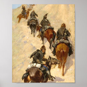 Scouts Climbing A Mountain Frederic Remington Poster