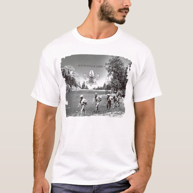 Scouts de garçon de T-shirt de cru de l'Amérique (Devant)