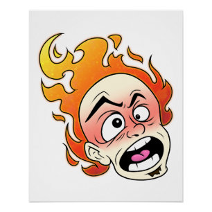 Scovillelicic Fire Head Zazzle Glossy Poster