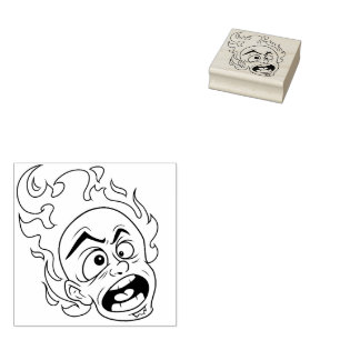 Scovillelicous Fire Head Wood Art Stamp