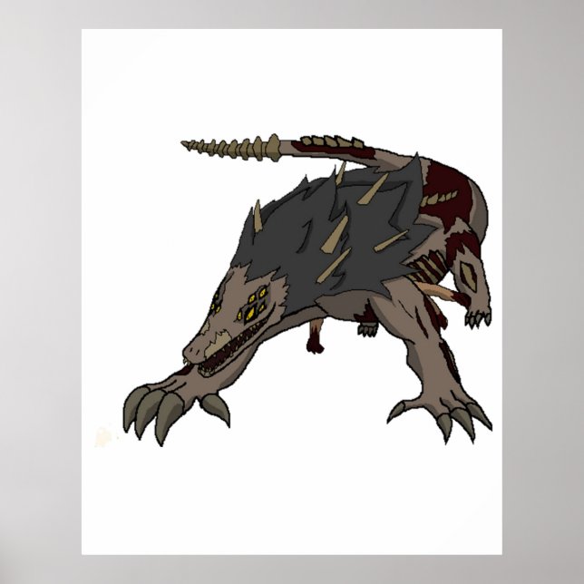 SCP-682 Cartoon  - SCP Foundation Poster (Front)