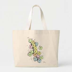 Scrabble letters large tote bag