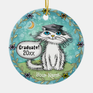 Scraggles Cat graduation ornement
