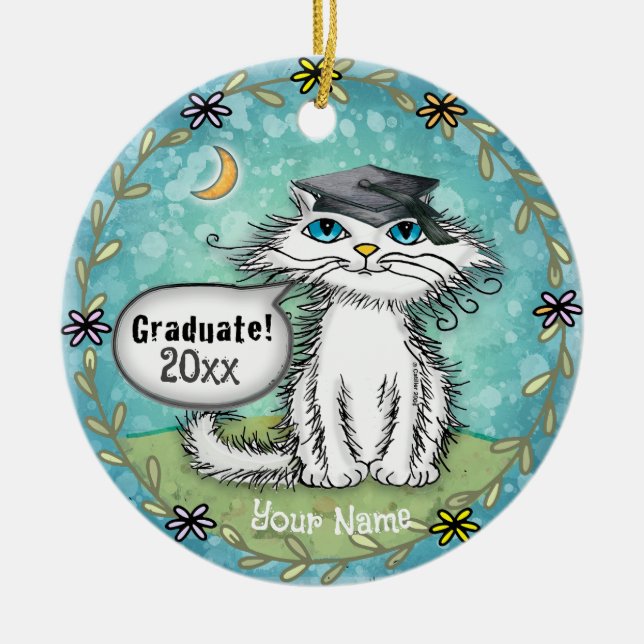 Scraggles Cat graduation ornement (Devant)