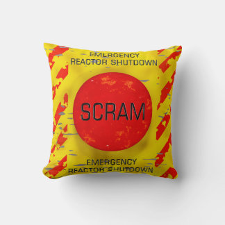SCRAM Control, Nuclear Reactor Emergency Shutdown Throw Pillow