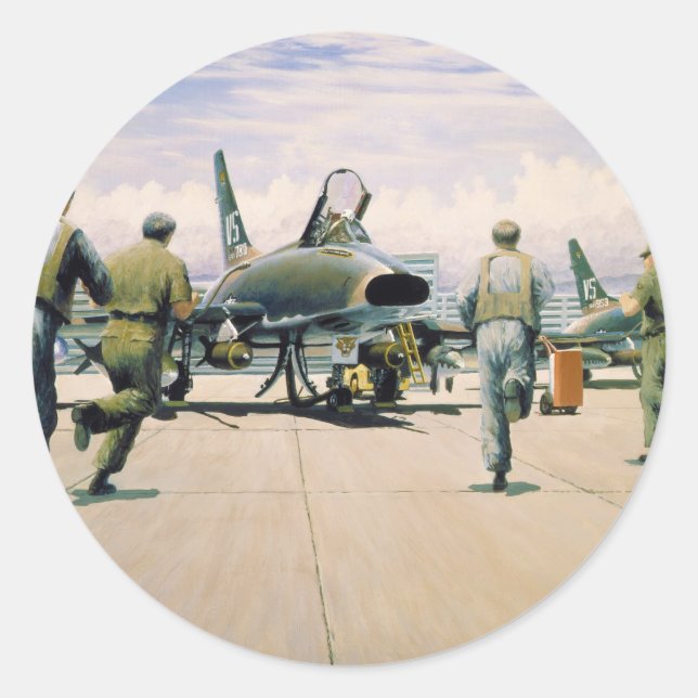 Scramble at Phan Rang by William S. Phillips Classic Round Sticker (Front)