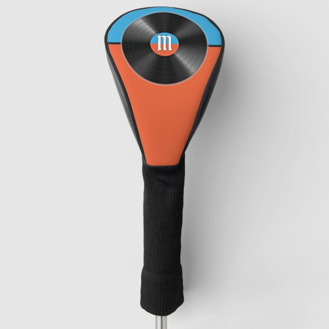 Scramble League Retro Vinyl Record Gothic Monogram Golf Head Cover (Front)