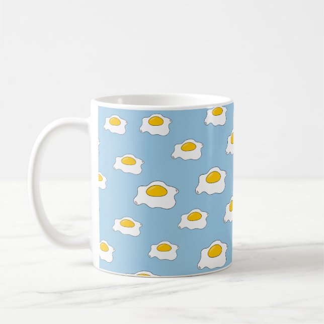 Scrambled eggs pattern. Seamless vintage backgroun Coffee Mug (Left)