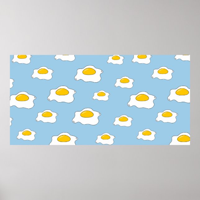Scrambled eggs pattern. Seamless vintage backgroun Poster (Front)