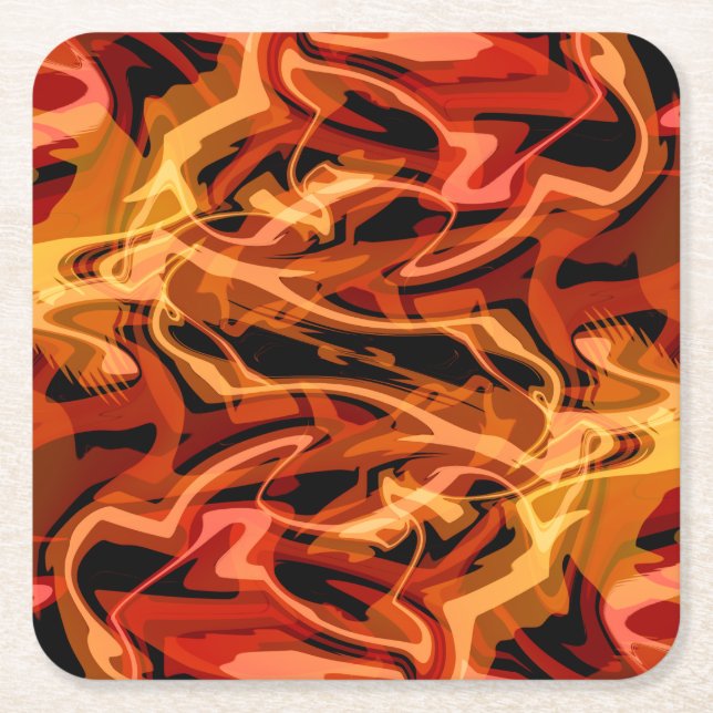 Scrambled Eggs & Peppers  Square Paper Coaster (Front)