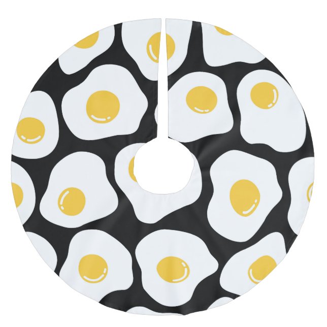 Scrambled Eggs: Quirky Vintage. Brushed Polyester Tree Skirt (Front)