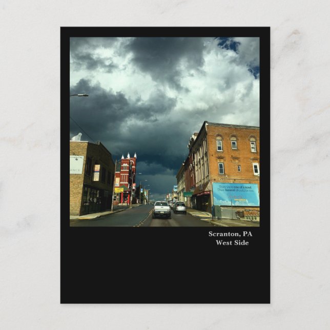 Scranton, PA-Dramatic Sky Over West Side Postcard (Front)