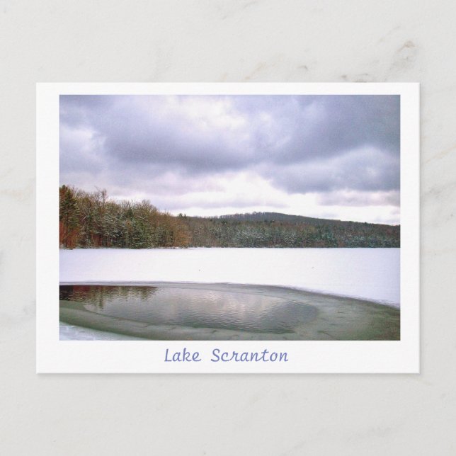 Scranton PA Lake Scranton Post Card Winter Colour (Front)