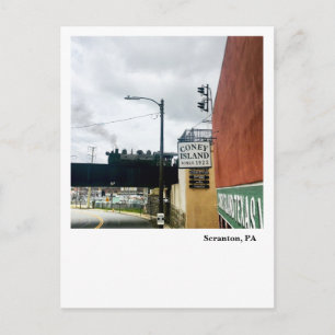 Scranton PA Postcard-Steam Engine Over Cedar Ave. Postcard