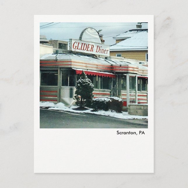Scranton PA Postcard-The Glider Diner Postcard (Front)