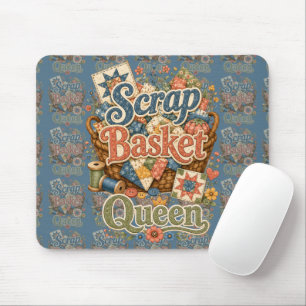 Scrap Basket Queen Quilter Cottagecore Mouse Pad