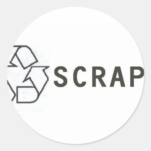 SCRAP LOGO CLASSIC ROUND STICKER (Front)