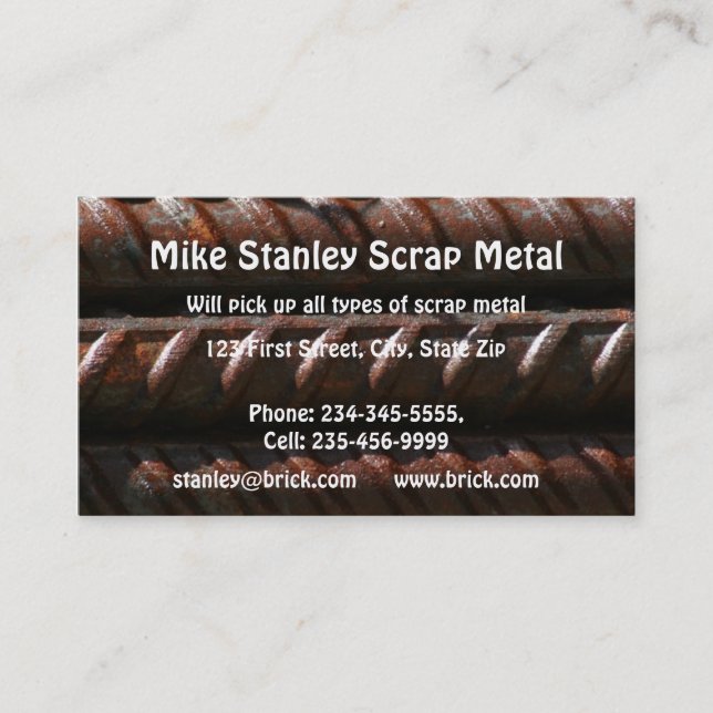 Scrap Metal Recycle collection  Custom Business Card (Front)